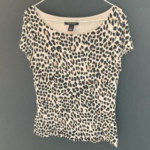 🩷 WHBM Leopard Peplum Top